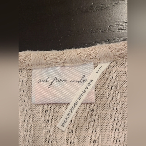 Urban Outfitters Out From Under Flyaway Tie Front Top, Cream, Large - Picture 5 of 10